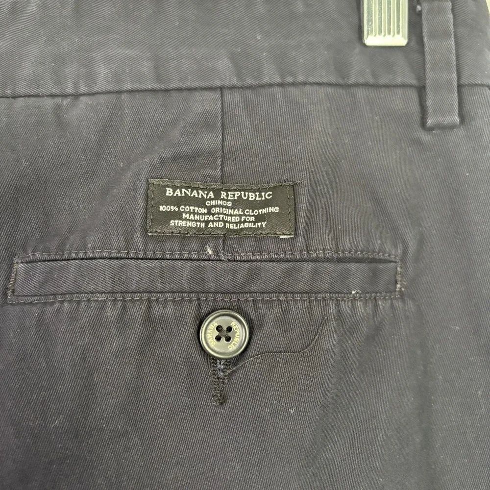 Banana‎ Republic Men's Aiden Fit Cotton Chino Pants Navy 33x32